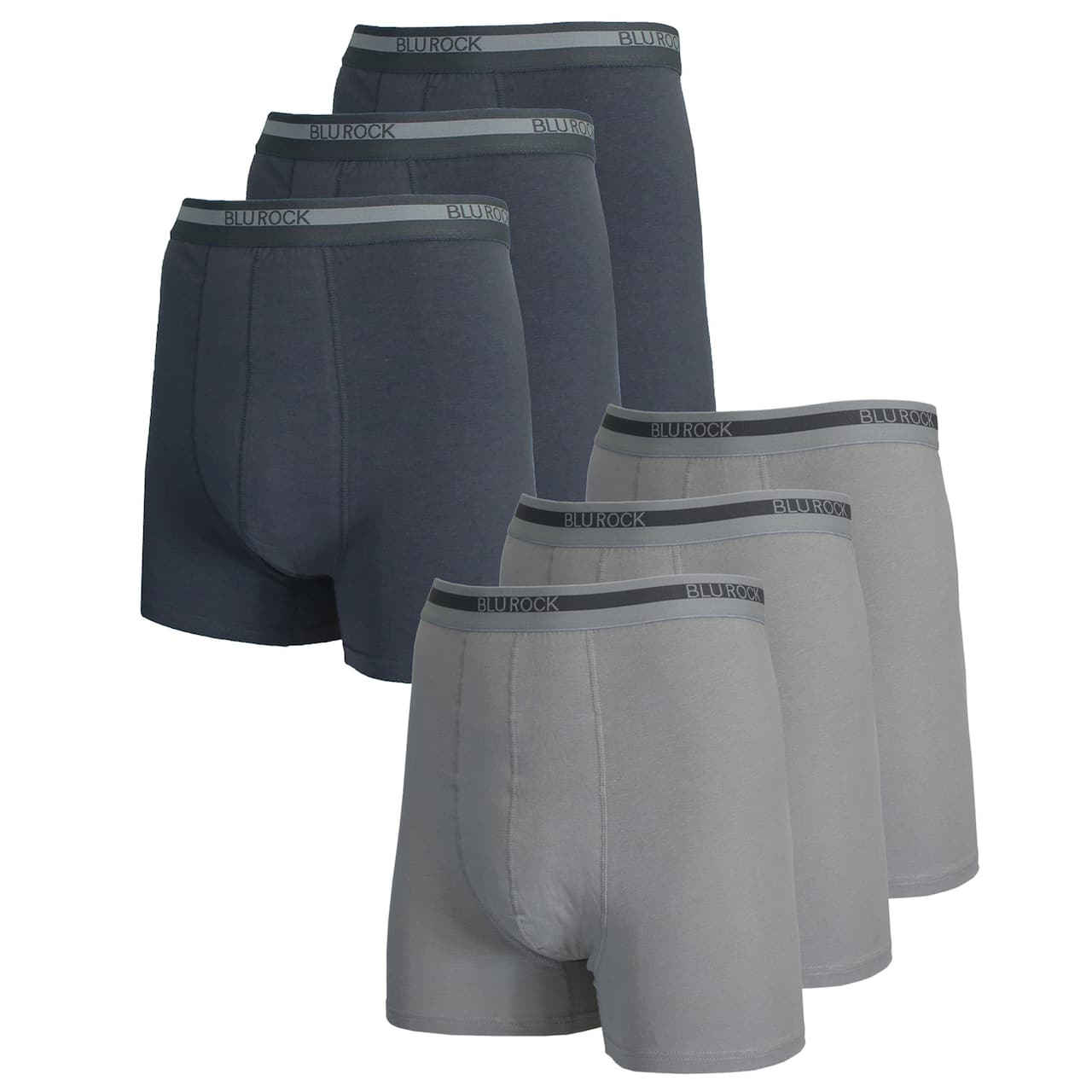 Galaxy by Harvic Men's Stretch Cotton Boxer Briefs 6 Pack